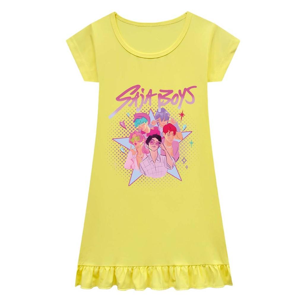 

Детское платье для девочек в стиле аниме, мультяшное, K-POP, с принтом Руми, Зои, Мира, с плиссировкой, с коротким рукавом, повседневное, с круглым вырезом 160cm