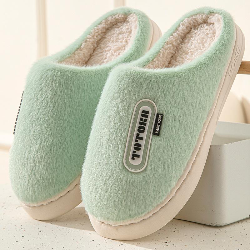 Cotton Slippers Women's Autumn and Winter Home Indoor Warm Plush Thickened Couple Lightweight Outdoor Cotton Shoes Confinement Shoes