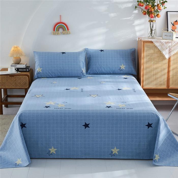 Checkered Pattern Bed Sheet Set Cotton Bed Sheets with Pillowcases Thickened Extra Soft Bedding Set Skin-friendly Breathable