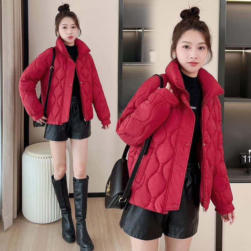 Winter new warm thickened stand-up collar jacket short fake two-piece down cotton clothes women's niche cotton clothes