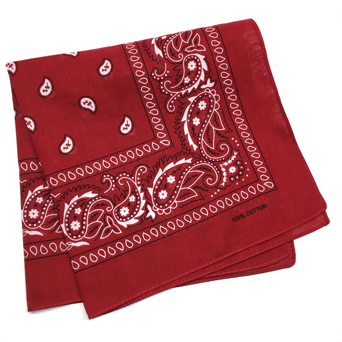 Trifong Bandana Paisley Red Adults Cotton 100% Large Cashew Pattern 55cm x 55cm