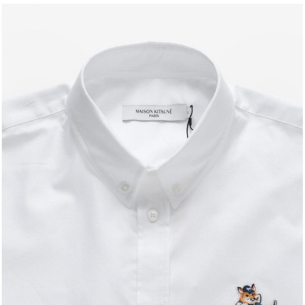 Maison Kitsune Km00488wc2010 P100 Dressed Fox Patch Mens Shirt
