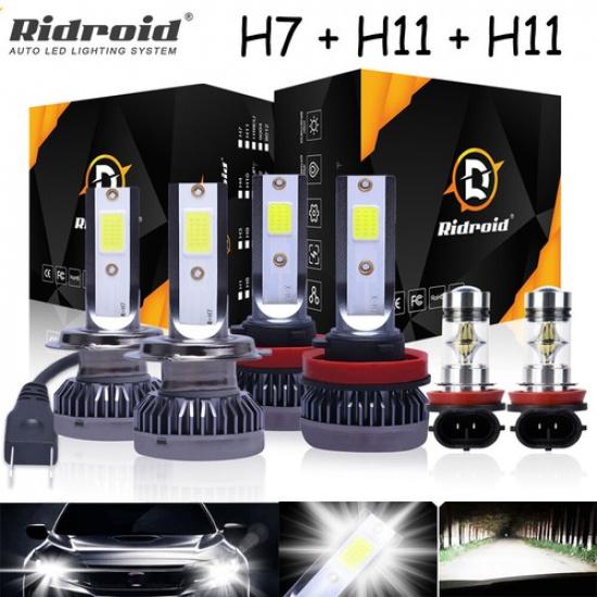 

For Ford Fusion 2006-2016 White LED Headlights High&Low Beam Fog Light Bulbs Kit
