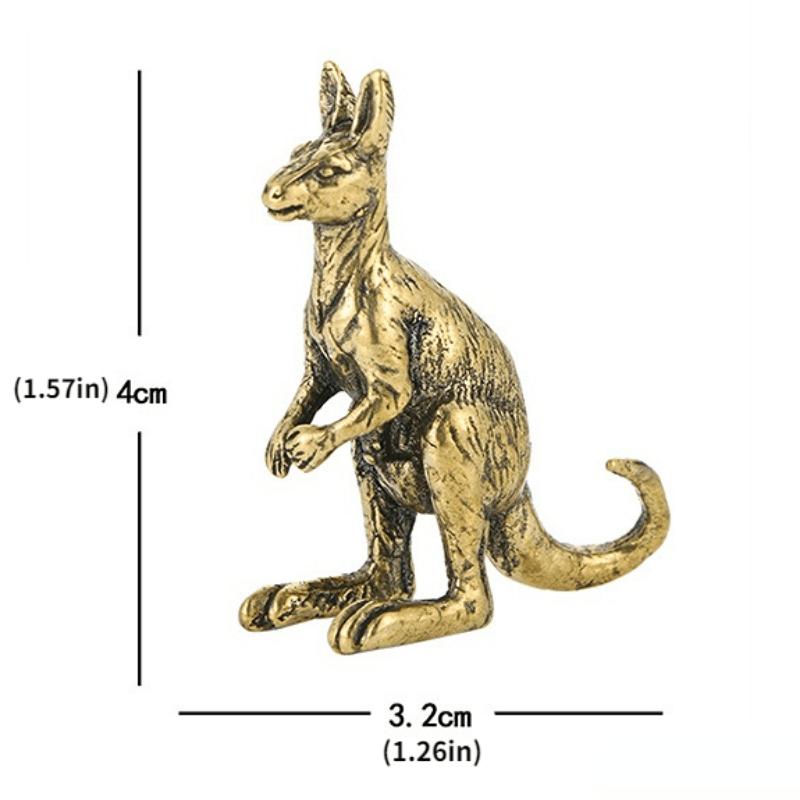 1pc Mini Kangaroo Figurine Vintage Brass Small Kangaroo Statue Vintage Animal Sculpture Fengshui Ornament For Home Office Decor