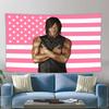 NNorman RReedus DDaryl DDixon Pink American Flag Tapestry The WWalking DDead Wall Hanging Room Decor