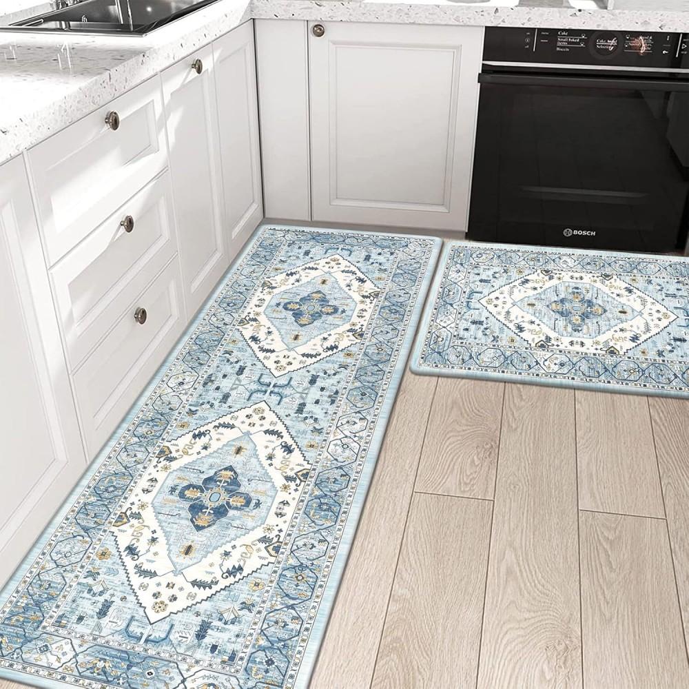 Anti Fatigue Kitchen Mat Boho Carpet Vintage Rugs Non-Slip Kitchen Mat for Floor Comfort Kitchen Floor Mats for Sink Laundry