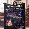To My Wife Throw Blanket Gifts - Wife Birthday Gift, Wedding Anniversary Romantic Gifts For Her - Soft Throw Blanket