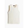 H M Ribbed Sleeveless Top sliM Fit creaM