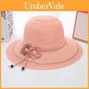 Cappello di Paglia Estivo da Donna con Ampia Falda e Fiocco a Farfalla per Protezione Solare
