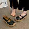 French Gentle Temperament Single Shoes Women's New Chinese Style Women's Shoes Round Head Pearl Mary Jane Shoes Small Leather Shoes with Skirt