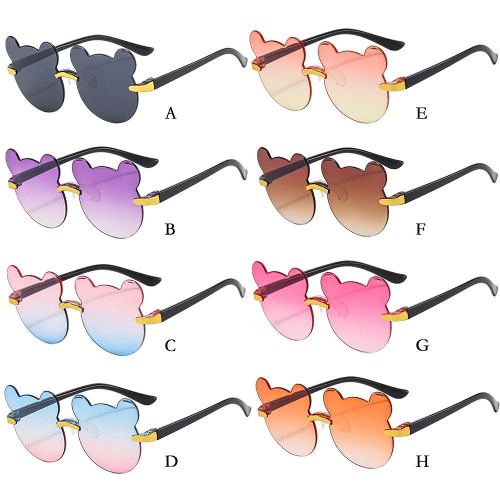 Cartoon Bear Kids Sunglasses UV385 Baby Sunglasses Children Rimless Sun Glasses  for Boys Girls
