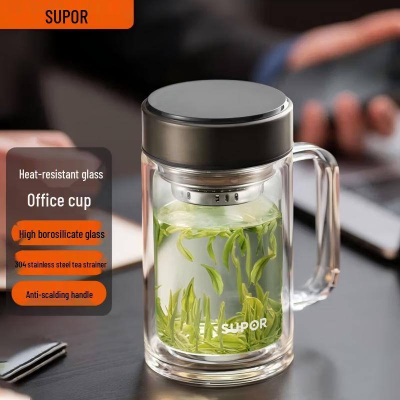 Supor Simple Series Heat-Resistant Glass Office Mug