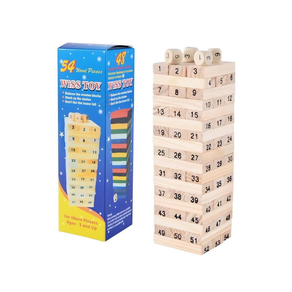 48-piece Unpainted Wooden Building Blocks Educational Toy, Parent-child Interactive Game