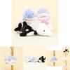 Cute Ocean Animal Plush Keychain 12cm Stuffed Shark Whale Dolphin Charm