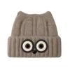 Winter hat fleece thickened windproof and cold protection ear protection knitted hat for men and women cute versatile warm and comfortable wool hat