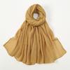 Big Size Pleated Shimmer Cotton Hijab Scarf For Women Muslim Long Shawls Solid Headscarf Wraps Islamic Headband Turban 180*90cm