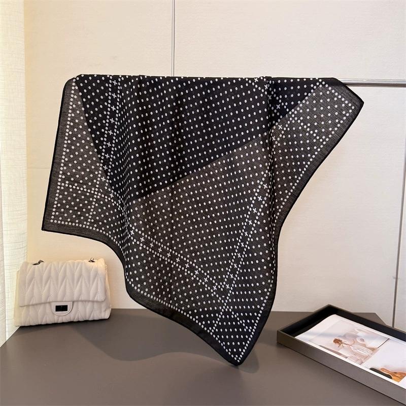 68Cm Small Square Feminine Scarf Hijab Female Cotton Feeling Headband Kerchief Vintage Neck Tie Shawl Wrap