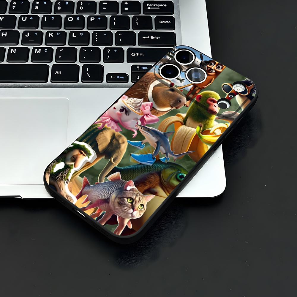 Animals Italian Brainrot Phone Case For IPhone 17 Air 16 E Pro Max 15 14 13 Mini 12 Pro 11 Max Plus Black Soft Shell