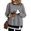 Damen Locker geschnittenes Langarm-Sweatshirt mit Streifen und Look