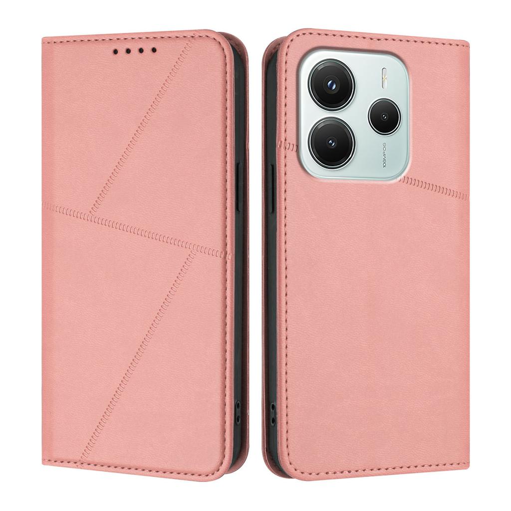 Pro Xiaomi Redmi Note 14 4G (164,84 x 78,15 x 8,16 mm) Peněženkové pouzdro s magnetickým uzávěrem Kožený vyklápěcí kryt na telefon se stojánkem