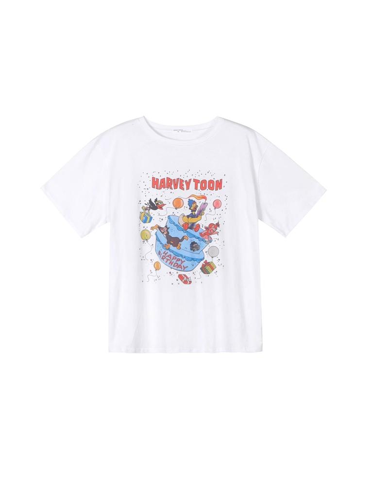 American Sle Summer New Sweet Cool Cartoon Du Print ort Sve T irt Women's Cotton 00% Tee irt