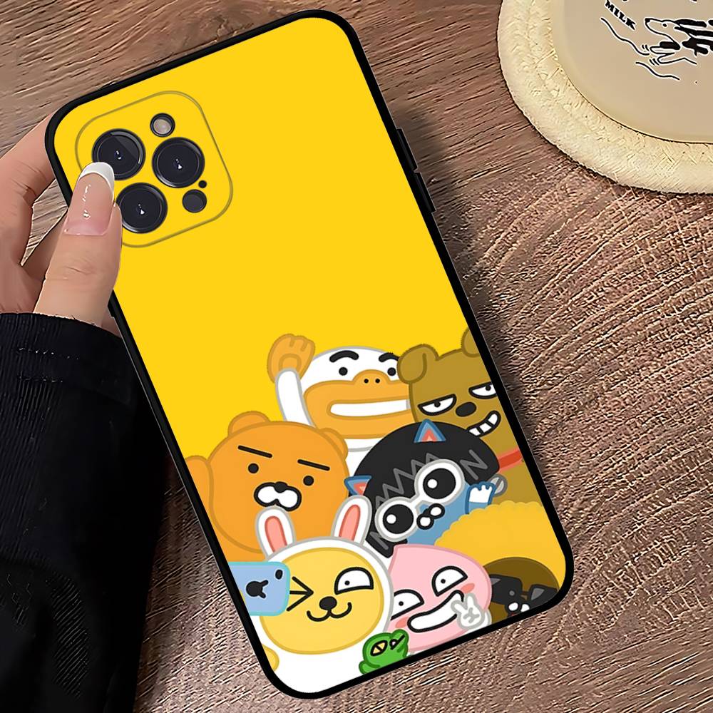 Cartoon K-KAKAO CUTE F-FRIENDS Phone Case For IPhone 17 16 15 14 13 12 Mini 11 Pro Plus Soft Silicone Cover