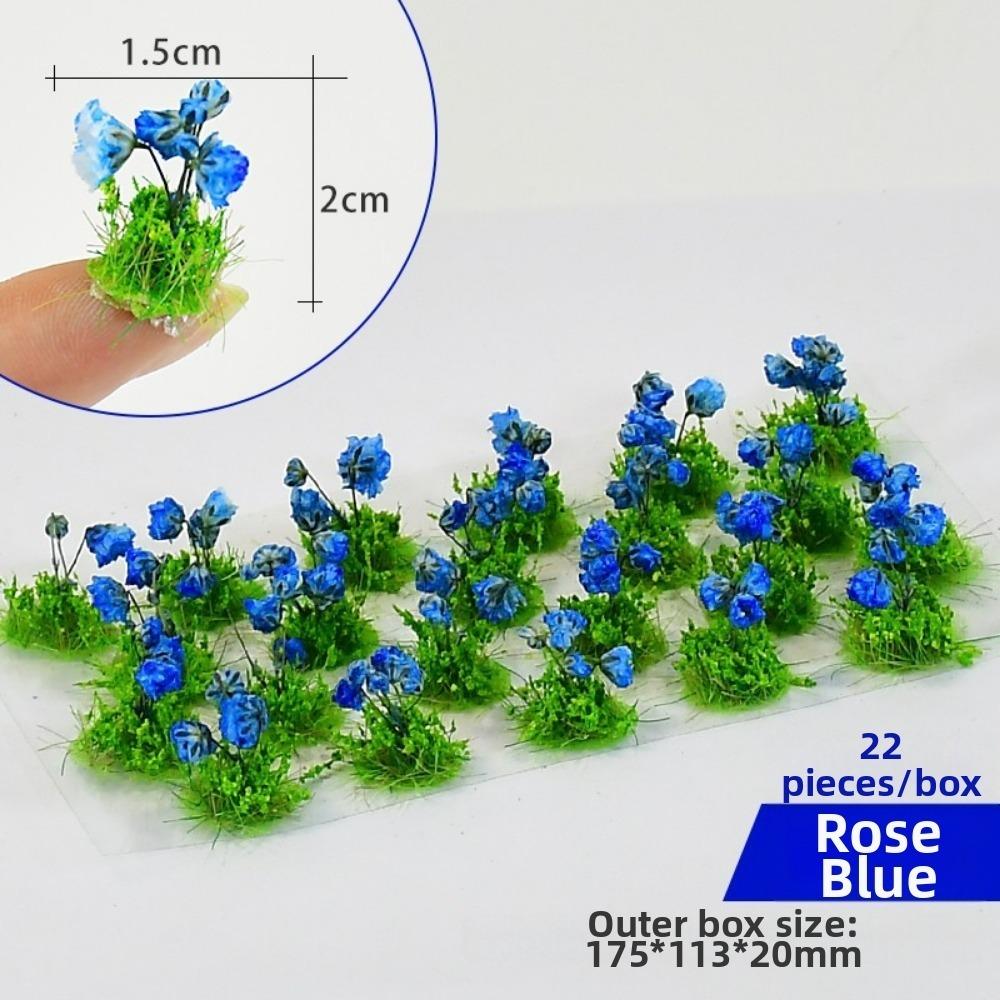 22pcs/set Multicolors DIY Miniature Garden Decor Plastic Landscape Wargame Grass Tufts