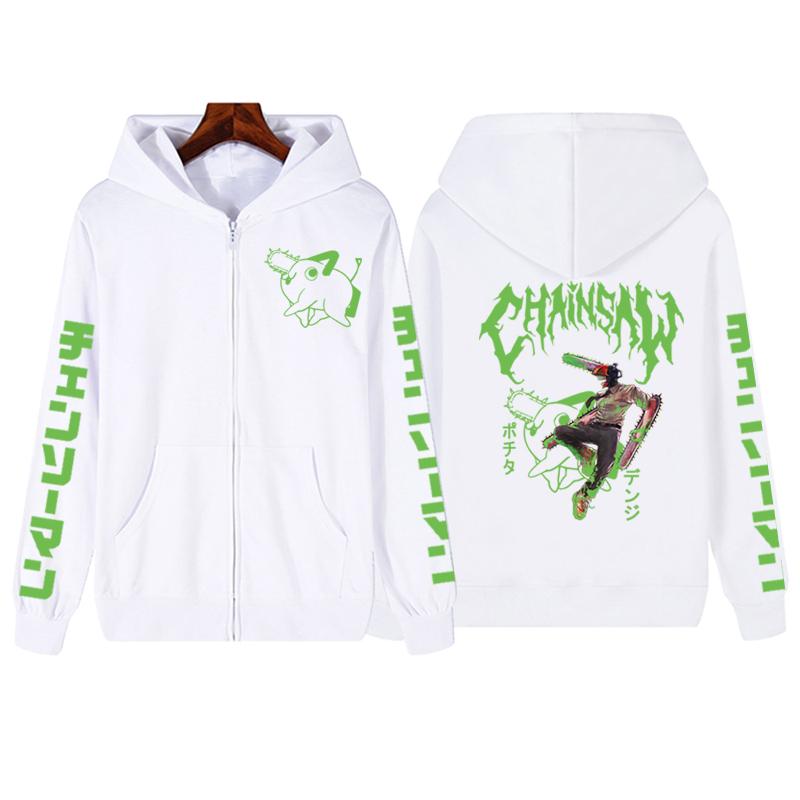Chainsaw Man/Women Anime Print Zipper Coat Hoodies Japanese Anime Friend Harajuku Pochita Denji Sweatshirt Autum Winter Long Sleeve