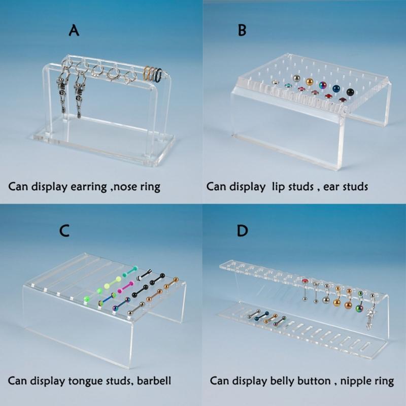 Clear Acrylic Jewelry Rack Needle-style Ear Nail Earring Shelf Earrings Display Board Necklace Display Rack for Women