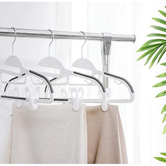 30 Pack White Hanger Clips for Hangers, Multi-Purpose Strong Pinch Easily Clip On Clothing Pants Hangers, Plastic Finger Clips for Home
