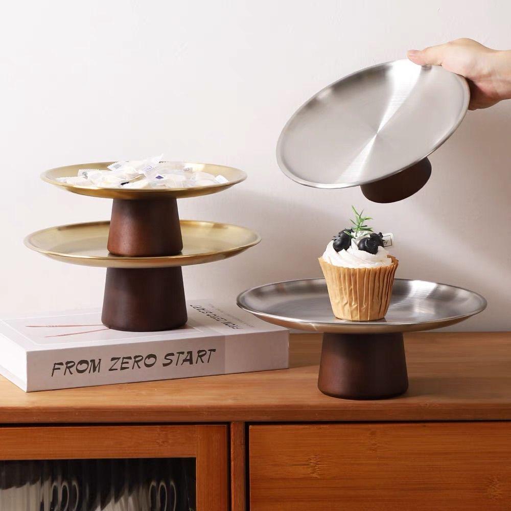 French Style Stainless Steel Dessert Stand – High Footed Tray for Fruits, Candies, and Snacks