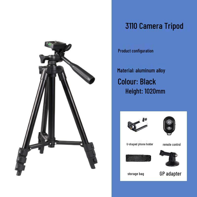 Aluminum Mobile Phone Holder & Projector Stand with Remote Control Tripod for Outdoor Shooting & Live Streaming