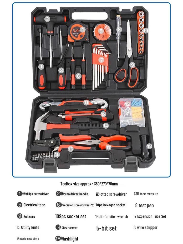 Multifunctional Household Tool Set: Screwdriver, Wrench, Pliers for Electricians & Woodworkers