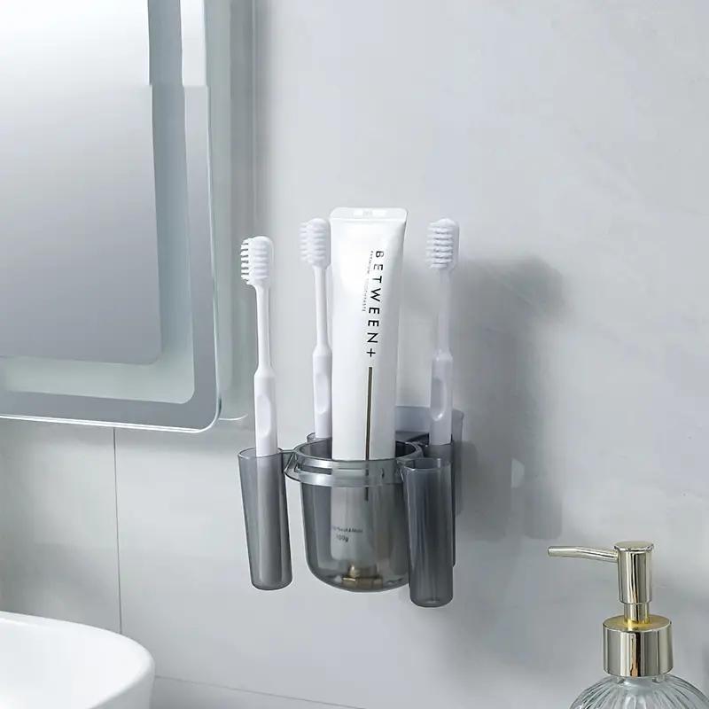 Bathroom Shelves Wall Mount Toothbrush Toothpaste Holder Suction Cup Storage Rack Toiletries Organizer Bathroom Accessories
