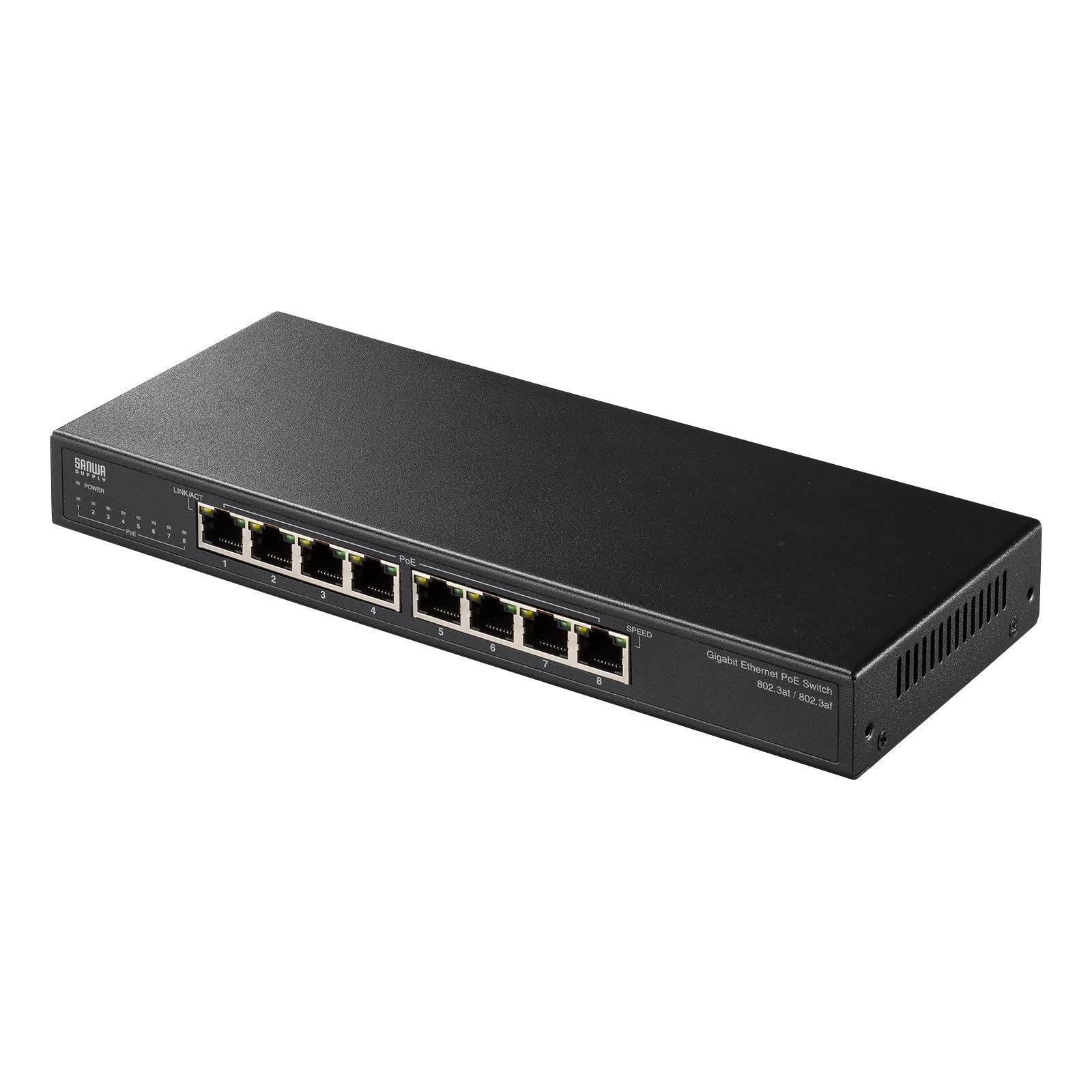 

Sanwa Supply Gigabit compatible PoE switching hub (8 ports) LAN-GIGAPOE82