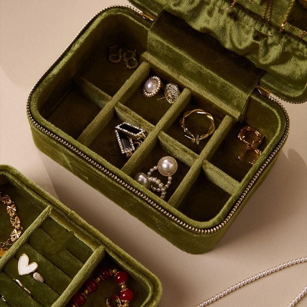 Detachable Velvet Jewelry Holder Rings Necklace Jewelry Storage Case Square Jewelry Box  Outdoors