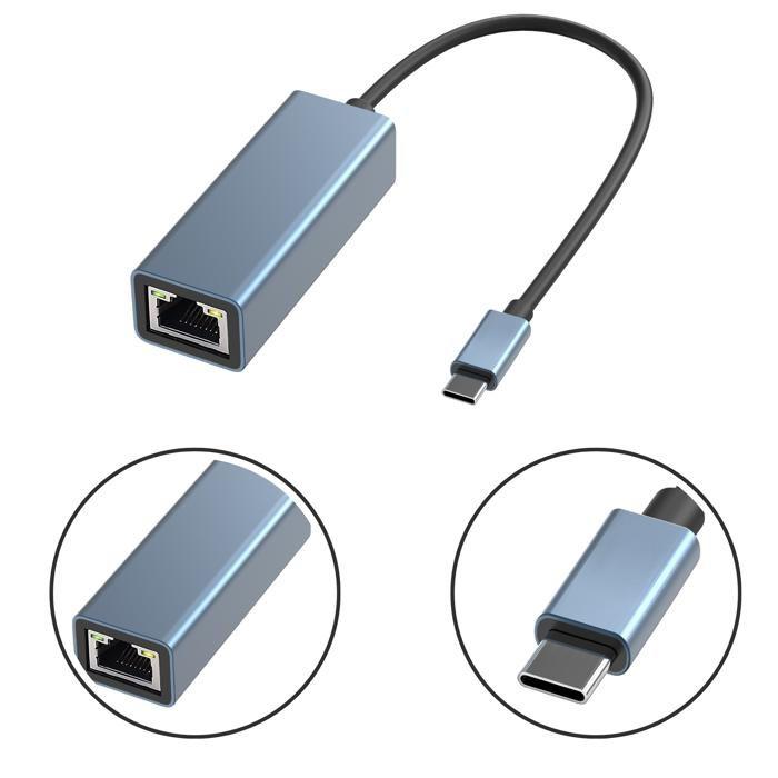 USB-C To Ethernet Adapter - Unspecified - Rj45 - 1000 Mbps - Windows/Mac/Linux Compatible - Network Cable