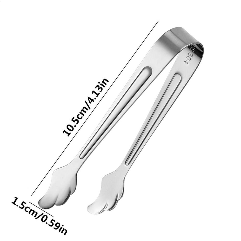 1pcs mini Small Food Tongs Sugar Tongs Stainless Steel Appetizers Tongs Mini Ice Sugar Tongs Practical Small Kitchen Tiny Tongs серебряный