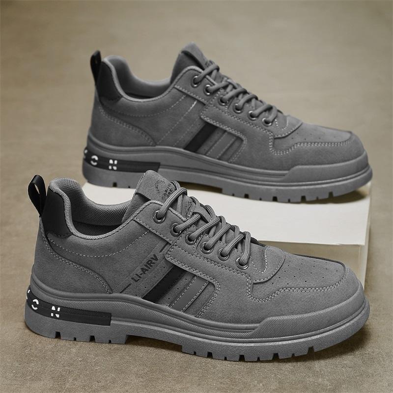 Men's Hiking Shoes, Men's Casual Autumn Vulcanized Shoes New 2025 Outdoor Hiking Shoes Men's Gray Thick Soled Walking Shoes