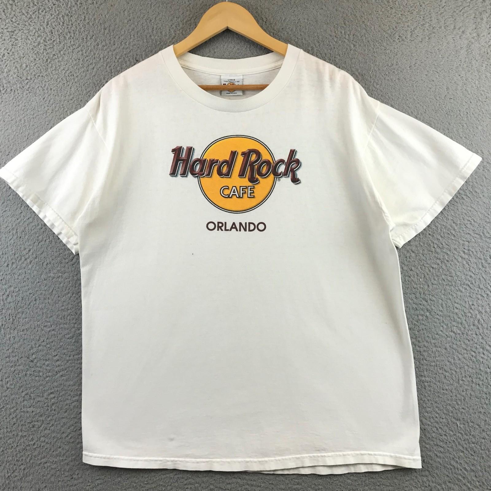 T-ShirtVintage Hard Rock Cafe Orlando Graphic T Shirt White Mens Large Made USA XXL