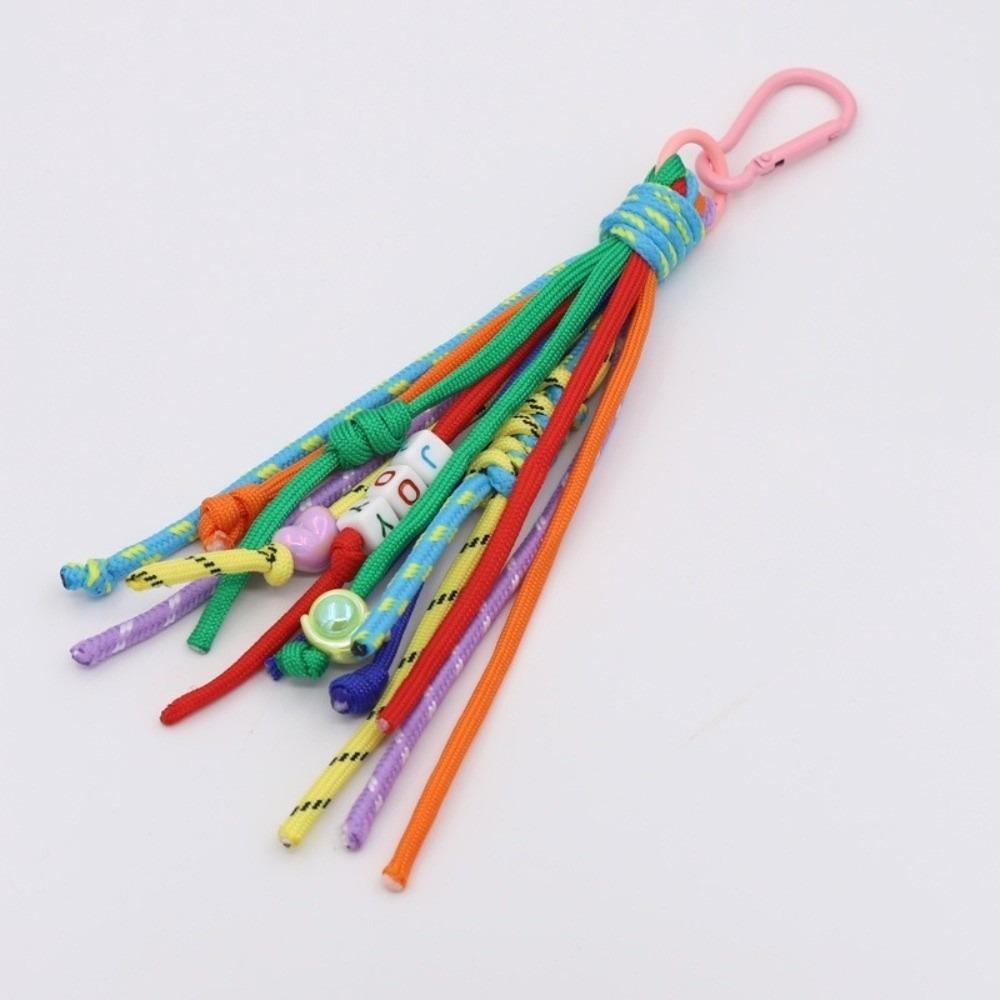 New Colorful Bag Charms Bohemian Style Braided Keychain Handmade Jewelr Bag Pendant Gift