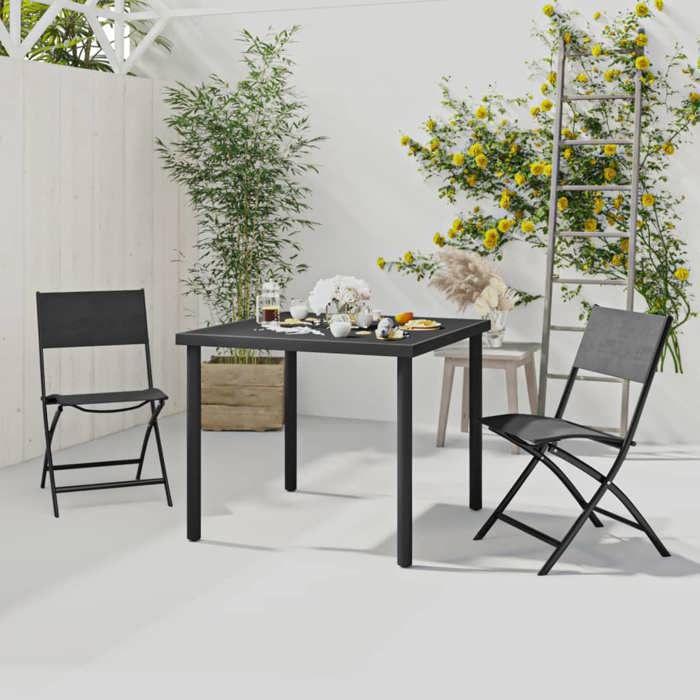VidaXL Ensemble de Salle à Manger d'Extérieur 3 pcs Mobilier à Dîner de Patio Table et Chaises de Repas de Terrasse Mobilier 3073512