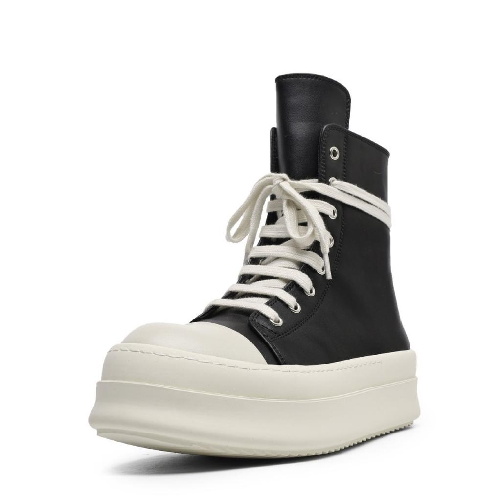 Dark Autumn and Winter Men and Women Couples Thick-soled High-top Shoes Cowhide Heightening Fashion Casual Martin Boots Muffin Shoes