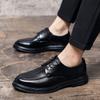 Fashion Classic Brand Men's Leather Casual Shoes Lace Up British Style Brown Men's Business Shoes Soft Soled Brogue Shoes Anti Slip