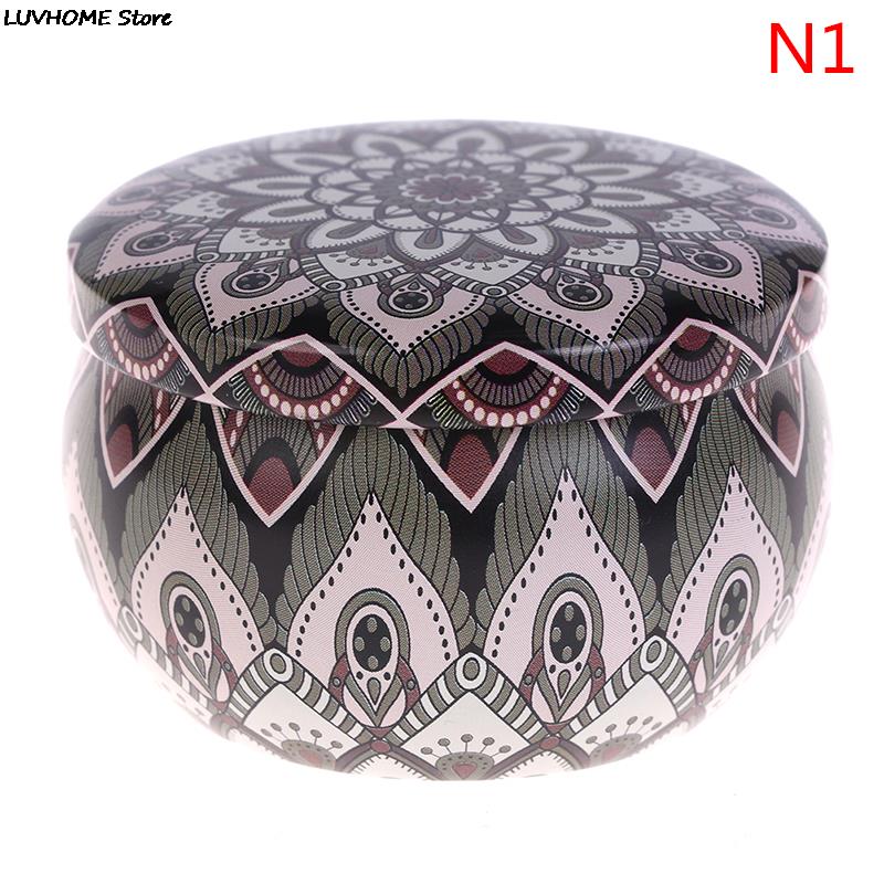 Retro Luxury Candle Jars Holder Storage Case Empty Tin Box Round Container with Lid Small Diy Candle Making Wedding Sweet Gifts