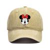 Retro Washed Mickey Mouse Print Baseball Cap Men Women Vintage Kpop Snapback Cap Adjustable Breathable Trucker Hat Sunscreen Hat