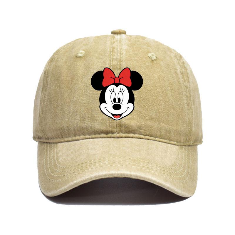 Retro Washed Mickey Mouse Print Baseball Cap Men Women Vintage Kpop Snapback Cap Adjustable Breathable Trucker Hat Sunscreen Hat