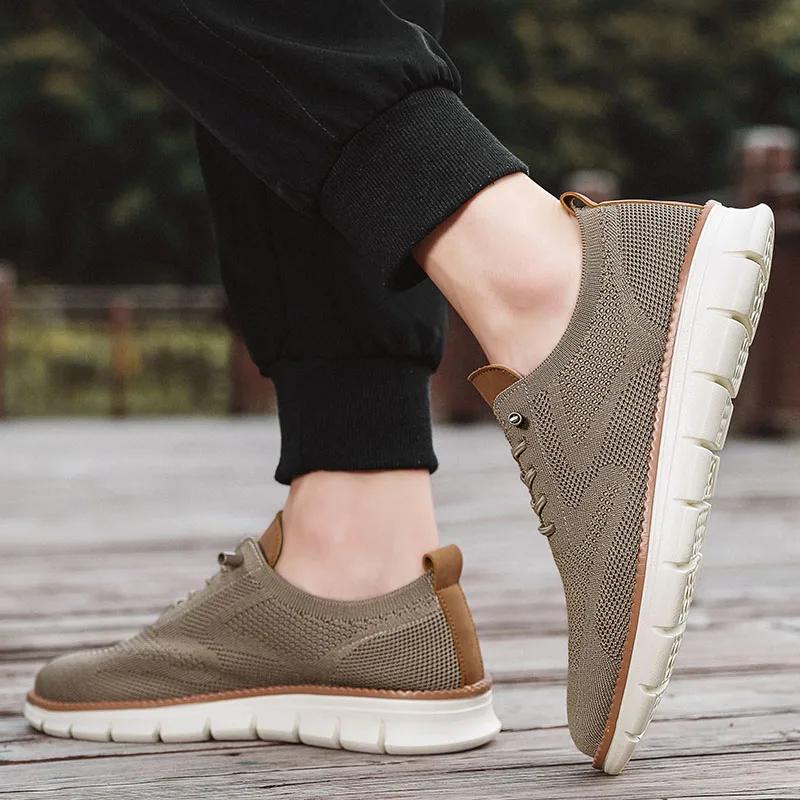 Klassische, atmungsaktive Herren-Freizeitschuhe mit Dämpfung, farblich abgesetztem Design, vielseitige Sneaker, leichte Schuhe