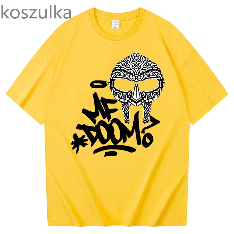 Unisex MF Doom Letter Camiseta Camiseta Divertida Camiseta de algodón vintage Regalo para mujeres unisex Verano Casual Moda unisex Ropa suelta de manga corta