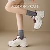 Augustine Platform Dad Shoes New Spring and Autumn Leather Surface Little White Sports Shoes Student Casual Running Shoes